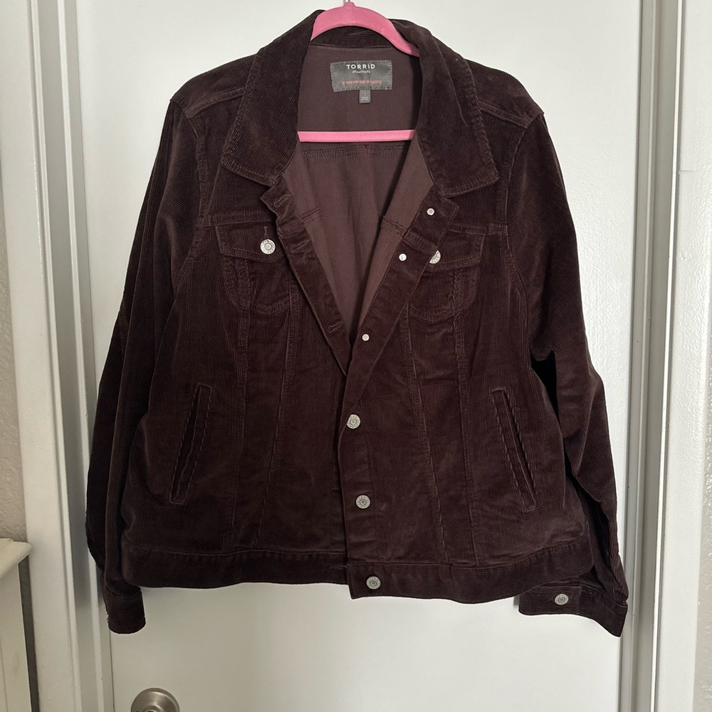 Torrid Brown Lightweight Corduroy Shirt Jacket